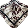 Sisley Twill Saf İpek Eşarp Bordo Karışık Desen 2031
