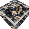 Sisley Twill Saf İpek Eşarp Füme Karışık Desen 2031 