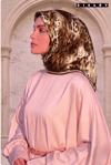 Sisley Twill Saf İpek Eşarp Kahve Leopar Desen 2027