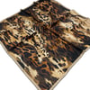 Sisley Twill Saf İpek Eşarp Kahve Leopar Desen 2027
