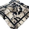 Sisley Twill Saf İpek Eşarp Siyah Karışık Desen 2031