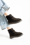 Kadın Bot & Bootie Hakiki Deri Kahverengi Kısa Topuklu Casual/Günlük
