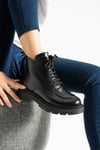 Kadın Bot & Bootie Hakiki Deri Siyah Belirtilmemiş Belirtilmemiş