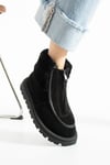 Kadın Bot & Bootie Hakiki Deri Siyah Kısa Topuklu Casual/Günlük