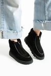 Kadın Bot & Bootie Hakiki Deri Siyah Kısa Topuklu Casual/Günlük
