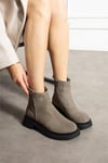 Kadın Bot & Bootie Süet Bej Orta Topuklu Casual/Günlük Soğuk Havaya Dayanıklı