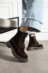 Kadın Bot & Bootie Süet Kahverengi Orta Topuklu Casual/Günlük Soğuk Havaya Dayanıklı