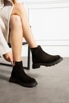 Kadın Bot & Bootie Süet Kahverengi Orta Topuklu Casual/Günlük Soğuk Havaya Dayanıklı