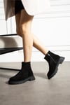 Kadın Bot & Bootie Süet Siyah Orta Topuklu Casual/Günlük Soğuk Havaya Dayanıklı