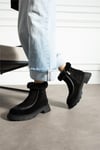 Kadın Bot & Bootie Süet Siyah Orta Topuklu Casual/Günlük Soğuk Havaya Dayanıklı