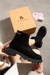 Kadın Bot & Bootie Süet Siyah Orta Topuklu Casual/Günlük Soğuk Havaya Dayanıklı
