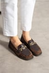 Kadın Loafer Ayakkabı Süet Kahverengi Kısa Topuklu Casual/Günlük
