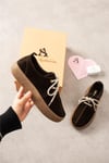 Kadın Loafer Ayakkabı Süet Kahverengi Kısa Topuklu Casual/Günlük