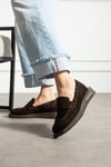 Kadın Loafer Ayakkabı Süet Kahverengi Kısa Topuklu Casual/Günlük