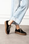 Kadın Loafer Ayakkabı Süet Siyah Kısa Topuklu Casual/Günlük