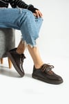 Kadın Sneaker Hakiki Deri Kahverengi Kısa Topuklu Casual/Günlük