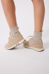 Kadın Sneaker Süet Bej Kısa Topuklu Casual/Günlük Dokuma