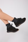 Kadın Sneaker Süet Siyah Kısa Topuklu Casual/Günlük Dokuma