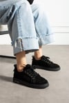 Kadın Sneaker Süet Siyah Kısa Topuklu Casual/Günlük Soğuk Havaya Dayanıklı