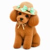 DolcePets İnci Fiyonklu Hasır Köpek Şapkası