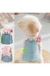 Kedi Köpek Kıyafeti Flower Tasmalı Kot Elbise