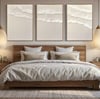Ocean Beige Dokulu Tablo Krem 3'lü Set