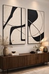 Segmenta Noir │ Soyut Dokulu Tablo İkili Set 