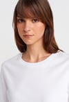 %100 Pamuk Bisiklet Yaka T-shirt-Beyaz