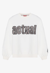 Actual Nakışlı Oversize Sweatshirt Ekru