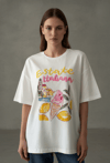 Baskı Detaylı T-shirt Ekru