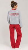 Bisiklet Yaka Siyah Çizgili Sweatshirt 