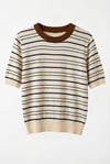 Çizgili Triko Krem
