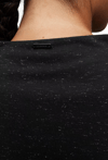 Kadın Basic Büzgülü Siyah Simli Body 