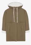 Kapüşonlu Oversize Kaban Haki
