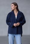 KISA TRENÇ LACİVERT