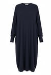 Oversize Triko Elbise Lacivert