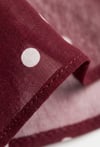 Puantiye Desenli Askılı Fırfırlı Bluz - Bordo