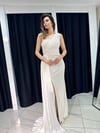 BONCUKLU UZUN ELBİSEABİYES - CENNET GÜL KAHVECİ