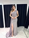 BONCUKLU UZUN ELBİSEABİYES - CENNET GÜL KAHVECİ