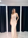 DÜĞÜM DETAYLI UZUN ELBİSEABİYES - CENNET GÜL KAHVECİ