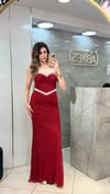 GÖGSÜ VE BELİ TAŞLI BALIK DANTEL ELBİSEABİYES - CENNET GÜL KAHVECİ