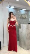 GÖGSÜ VE BELİ TAŞLI BALIK DANTEL ELBİSEABİYES - CENNET GÜL KAHVECİ