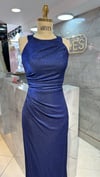 HALTER YAKA SİMLİ KUMAŞ YIRTMAÇLI