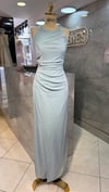 HALTER YAKA SİMLİ KUMAŞ YIRTMAÇLI