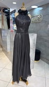 HALTER YAKASI ÇİÇEK DETAYLI JANJAN KUMAŞ