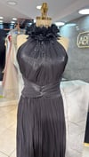 HALTER YAKASI ÇİÇEK DETAYLI JANJAN KUMAŞ