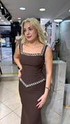 KARE YAKASI TAŞLI İKİLİ GÖRÜNÜM KREP BALIK