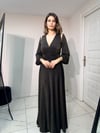 KOLLU SİMLİ ELBİSEABİYES - CENNET GÜL KAHVECİ