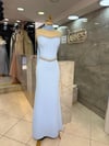 KORSELİ KREP YAKASI VE BELİ TAŞLI FULARLI