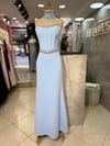 KORSELİ KREP YAKASI VE BELİ TAŞLI FULARLI